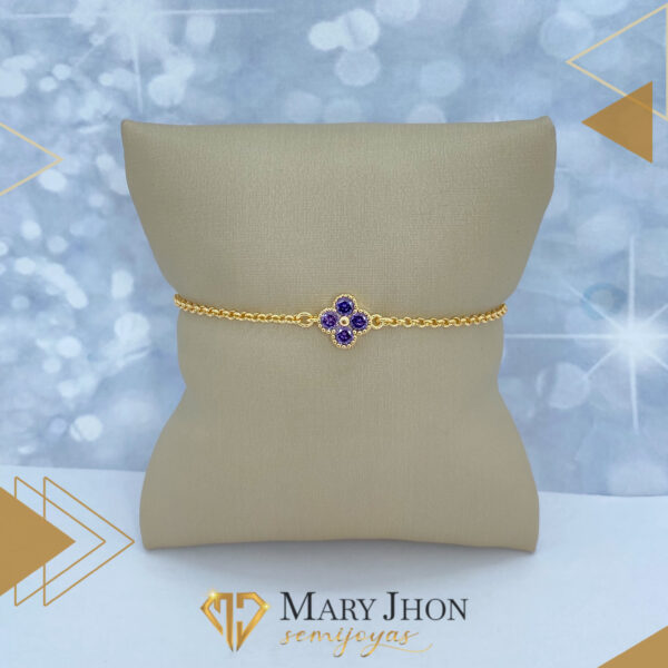 Pulsera Mini Portuguesa Flor Lilas