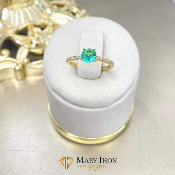 Anillo Solitario Aqua