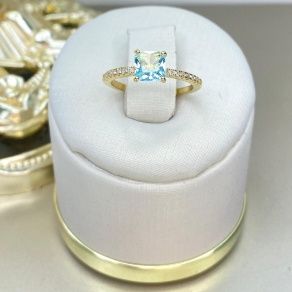 Anillo Cuadrado Celeste - Image 2