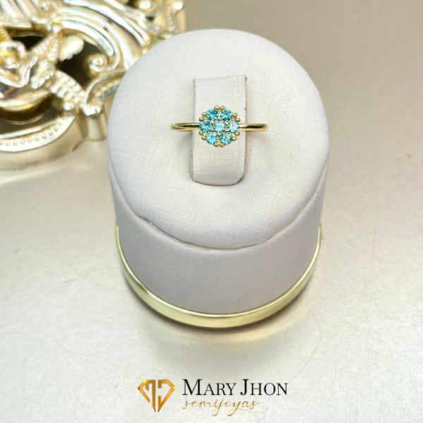 Anillo Flor Aqua
